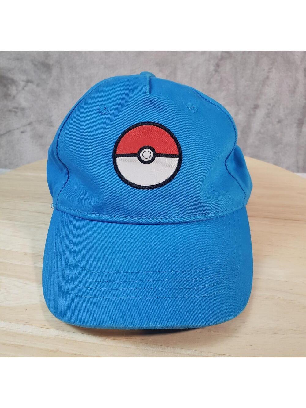 Pokémon Blue Adjustable Snapback Youth Baseball Cap Poké Ball Logo One Size